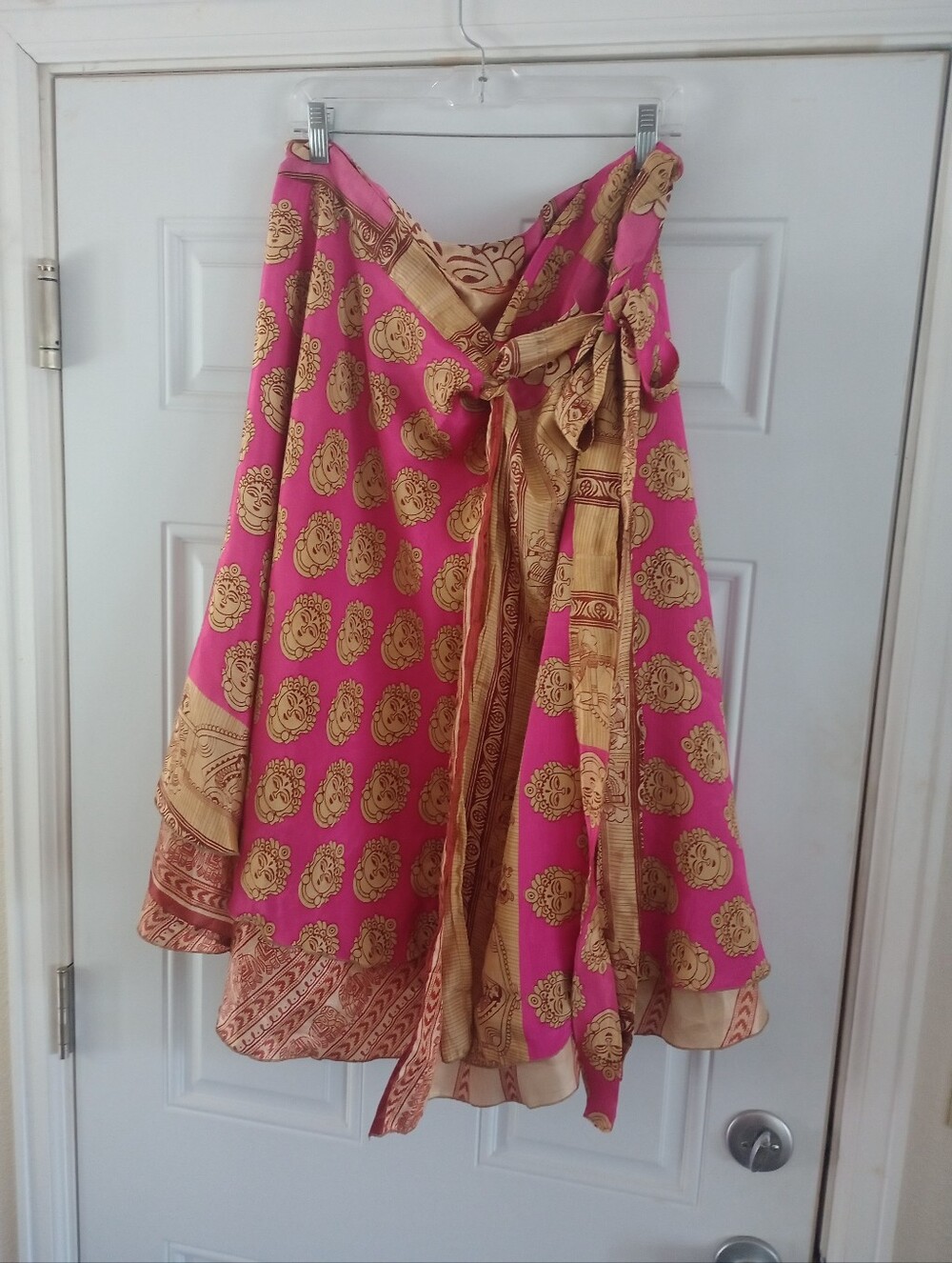 darngood Sari Silk Wrap Reversible Skirt Tea Length Size  8-20